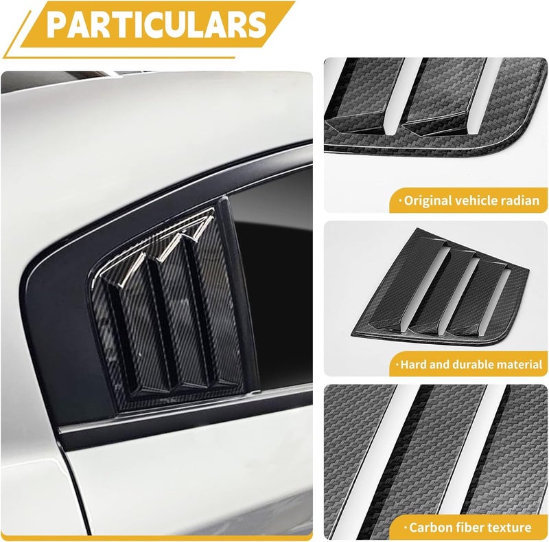 TENGBASE for Dodge Charger 2011-2023 2024 Side Window Shades Cover Blinds, Dodge Charger Window Louver ABS Carbon Fiber (2Pack) - Image 3
